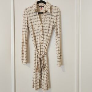 PINK TARTAN | Silk Dress, Size 10. Beige Color. No flaws.